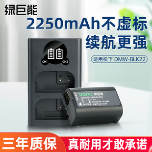 绿巨能DMW-BLK22相机电池适用松下DC-S5 GH6 GH5M2 全画幅无反单反数码微单LUMIX S5配件Panasonic充电器套装