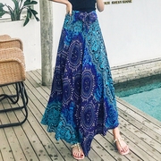 2022夏季泰国连衣裙女海边度假长裙高腰显瘦半身裙两穿大摆长裙A