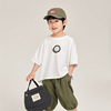 韩国童装男童白色短袖t恤夏季儿童蝙蝠袖，上衣宝宝宽松棉体恤