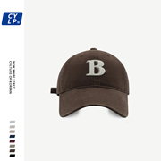 高品质潮牌B字母刺绣棒球帽男女同款韩版时尚百搭鸭舌帽子显脸小