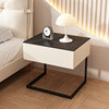 高端时尚简约现代岩板实木，皮质床头柜轻奢意式风格卧室小型床边柜