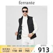 ferrante费兰特冬立领刺绣隐形拉链包边包袋羽绒服背心4082-54
