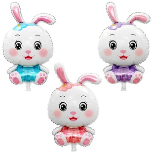 ins兔子气球铝膜儿童生日派对装饰布置星黛露贝茜兔背包小兔系列