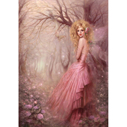 印花法国dmc十字绣，客厅卧室人物油画粉色，精灵玫瑰仙子