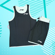 李宁CBA比赛套装篮球训练服双面穿篮球背心运动球衣AATR083