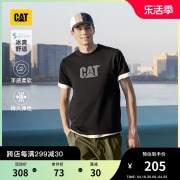 凉感CAT卡特24春夏男士透气反光logo印花宽松短袖T恤