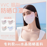 韩国vvc防晒口罩户外透气护眼角面罩女服帖面纱，遮阳遮脸防紫外线