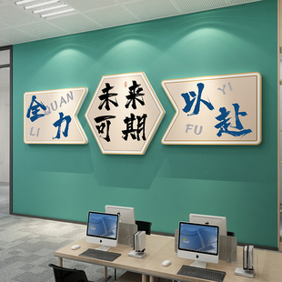 办公室墙面装饰企业高级感文化会议背景氛围布置励志标语贴纸挂画