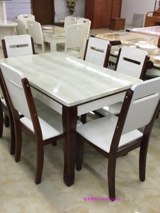 白色餐桌新餐台(新餐台，)家庭吃饭桌，实木餐桌椅组合欧式简约餐台