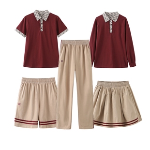 香洲小学生校服珠海市夏装，短袖短裤香洲区统一长袖，长裤红色运动装