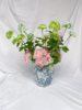 高温陶瓷花瓶青花瓷中式芍药，复古插花送给妈妈的礼物牡丹花摆件