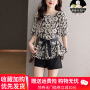 杭州真丝圆领小衫女士中袖夏季时尚衬衫洋气质t恤桑蚕丝上衣