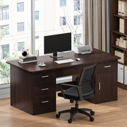 电脑桌台式家用办公桌椅一套简约现代带抽屉，职员单人办公室桌子