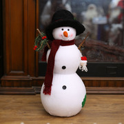 圣诞节场景摆件公仔礼物雪人玩偶装饰品雪人套装娃娃三口之家
