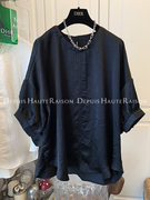 DHR 高级感气质蝙蝠袖褶皱肌理感宽松上衣衬衫今年流行小衫夏
