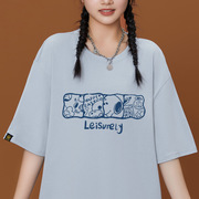小个子潮牌t恤女夏季overszie短袖卡通简约2023美式薄款宽松