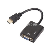 HDMI转VGA高清转换器 hdmi to VGA连接线带3.5音频转接头带芯片