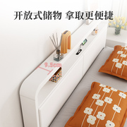1.8m1.5北欧白色实木床带灯现代简约米日式卧室高箱储物双人大床