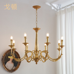 法式吊灯简约复古别墅客厅，书房卧室餐厅灯具，欧式美式轻奢全铜灯饰