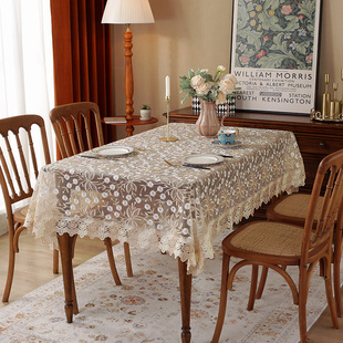 桌布布艺欧式茶几长方形，餐桌布高级感高档奢华蕾丝方桌正方形台布