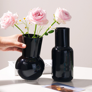 北欧简约透明玻璃花瓶水培绿植水养鲜花插花大号花瓶客厅创意摆件