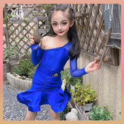 洛利塔长袖儿童拉丁舞舞蹈裙，专业表演服女童拉丁舞蹈服网红演出服