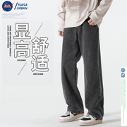 NASA联名牛仔裤男秋季潮牌美式复古休闲春秋长裤直筒裤