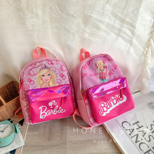 韩国ins儿童背包卡通女孩，芭比公主双肩包可爱(包可爱)出游幼儿园宝宝书包