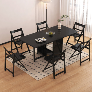全实木餐桌餐边柜椅子组合一体多功能可折叠伸缩小户型餐桌椅组合