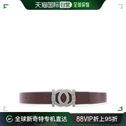 香港直邮salvatoreferragamo男士棕色银色logo扣黑色，边皮带6