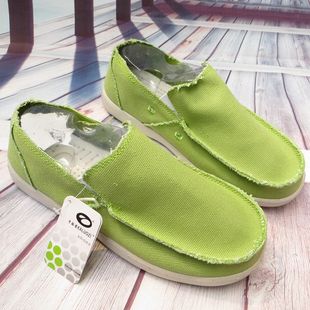 2019圣克鲁斯一脚套帆布鞋超软舒适休闲男布鞋户外休闲鞋绿色
