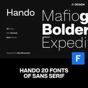 20款Hando现代极简品牌logo标题排版vi设计无衬线英文字体家族