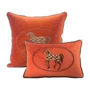 沙发腰枕靠垫套靠枕套客厅抱枕枕套腰靠现代简约长方形北欧橙色长
