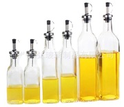 调料瓶带油嘴玻璃瓶，方形调味瓶玻璃酱油醋，瓶厨房用品油瓶