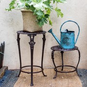 复古铸铁花架花盆架欧式古典花纹置物架，花园杂货户外庭院装饰摆件