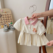 女童夏季网红套装2023儿童洋气卫T恤时髦女宝宝半裙两件套潮