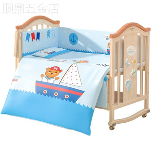 圣贝恩婴儿童床实木无漆新生，宝宝用品多功能，摇篮拼接大床可移动bb