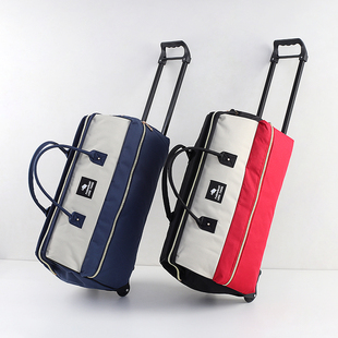 韩版旅行包大容量轻便拉杆包可折叠登机包手提行李包旅游包拖拉包