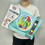 儿童diy石膏彩绘玩具套装，礼盒幼儿园礼物，陶瓷彩绘水彩涂鸦图案