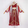 赤焰神女原创汉服披风长款古风，异域风红色，斗篷胸衣半身裙手袖套装