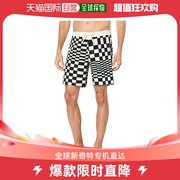 香港直邮潮奢vans男士，skewed棋盘格纹18英寸滑板裤