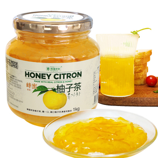 进口韩国农协新蜂蜜柚子茶1kg/瓶果味茶果酱冲饮罐装冲泡饮料