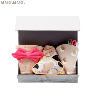 marlmarl新生婴儿儿礼盒宝宝满月送礼见面礼物，宝宝围兜口水巾3件