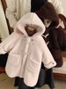 儿童羊羔毛外套韩系冬季男女童加厚保暖中长款大衣加绒连帽毛毛衣