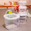 方形食品包装桶密封桶手提透明白色酱料冰粉奶茶桶塑料带盖小水桶