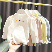新年婴儿秋衣上衣1-5岁女可爱打底衫女童弹力修身恤