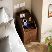 床头柜实木置物架一体，简约现代创意家用卧室床边可移动小型窄柜子