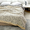 北欧日式四层纱布竹纤维棉毛巾被，单人双人毛巾毯盖毯沙发加厚盖布