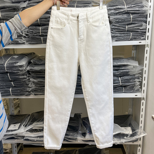 如何选显瘦的加绒裤秋冬白色，哈伦裤弹力，宽松高腰老爹裤萝卜裤女