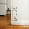 柒页害羞的小猫咪可爱图案，墙角柜门装饰宠物店，玻璃门墙贴纸